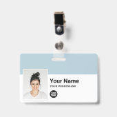 Badge Employé personnalisé - Nom du logo professionnel (Avant avec clip)