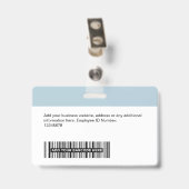 Badge Employé personnalisé - Nom du logo professionnel (Arrière avec clip)