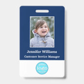 Badge Employé Personnalisé Nom photo Logo Code-barres (Avant)