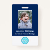 Badge Employé Personnalisé Nom photo Logo Code-barres (Devant)