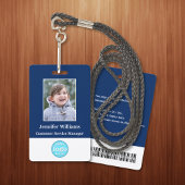 Badge Employé Personnalisé Nom photo Logo Code-barres