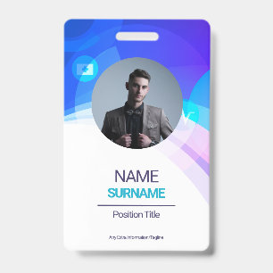Badge Employé personnalisé - Photo, Adresse, E-mail, Nom