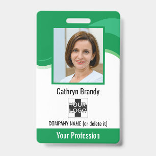 Badge Employé personnalisé, photo, code à barres et l
