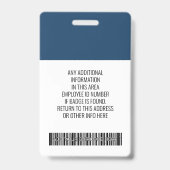 Badge Employé Personnalisé - Photo, Code-Barre, Lo (Arrière)