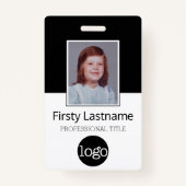 Badge Employé Personnalisé - Photo, Code Barre, Logo, No (Devant)