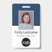 Badge Employé Personnalisé - Photo, Code Barre, Logo, No (Front)