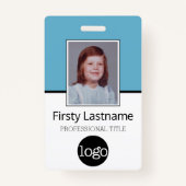 Badge Employé Personnalisé - Photo, Code Barre, Logo, No (Devant)
