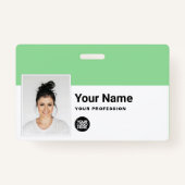 Badge Employé Personnalisé - Photo, Code Barre, Logo, No (Devant)