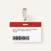Badge Employé Personnalisé - Photo, Code Barre, Logo, No (Dos avec clip)