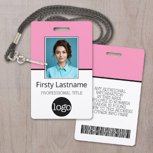 Badge Employé Personnalisé - Photo, Code Barre, Logo, No