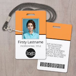Badge Employé Personnalisé - Photo, Code Barre, Logo, No