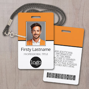 Badge Employé Personnalisé - Photo, Code Barre, Logo, No