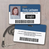 Badge Employé Personnalisé - Photo, Code Barre, Logo, No