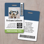 Badge Employé Personnalisé - Photo, Code Barre, Logo, No