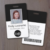 Badge Employé Personnalisé - Photo, Code Barre, Logo, No