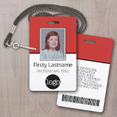 Badge Employé Personnalisé - Photo, Code Barre, Logo, No