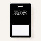 Badge Employé Personnalisé - Photo, Code Barre, Logo, No (Dos)