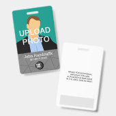 Badge Employé Personnalisé - Photo, Code Barre, Logo, No (Front & Back)