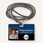 Badge Employé Personnalisé - Photo, Code Barre, Logo, No (Devant avec lanière)