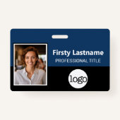 Badge Employé Personnalisé - Photo, Code Barre, Logo, No (Devant)
