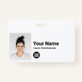 Badge Employé Personnalisé - Photo, Code Barre, Logo, No (Devant)