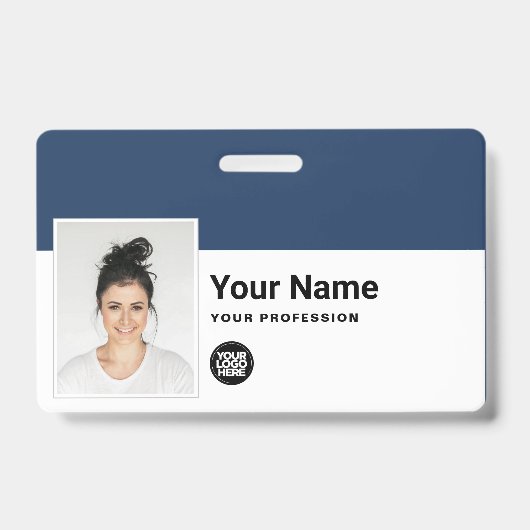 Badge Employé Personnalisé - Photo, Code Barre, Logo, No (Avant)