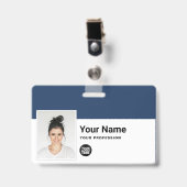 Badge Employé Personnalisé - Photo, Code Barre, Logo, No (Avant avec clip)