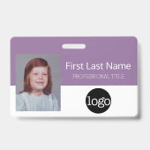 Badge Employé Personnalisé - Photo, Code Barre, Logo, No (Front)