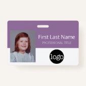 Badge Employé Personnalisé - Photo, Code Barre, Logo, No (Devant)