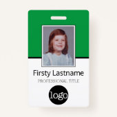 Badge Employé Personnalisé - Photo, Code Barre, Nom Logo (Devant)