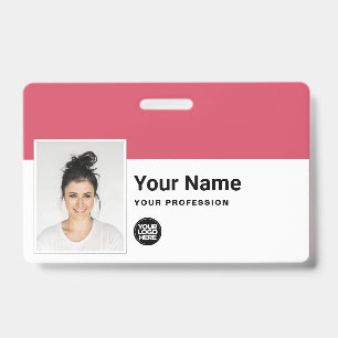 Badge Employé personnalisé - Photo, code-barres, logo, n