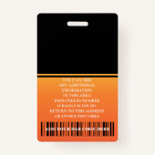 Badge Employé personnalisé - Photo, code-barres, logo, n (Dos)