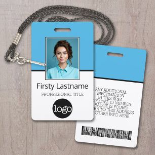 Badge Employé personnalisé - Photo, code-barres, logo, n