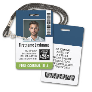 Badge Employé personnalisé - Photo, code-barres, logo, n