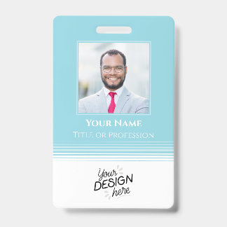 Badge Employé personnalisé, Photo, Nom, Titre, Logo, Cod