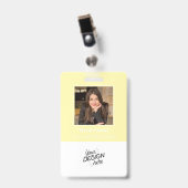 Badge Employé personnalisé, Photo, Nom, Titre, Logo, Cod (Avant avec clip)