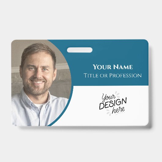 Badge Employé personnalisé, Photo, Nom, Titre, Logo, Cod (Avant)