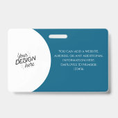 Badge Employé personnalisé, Photo, Nom, Titre, Logo, Cod (Arrière)