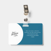 Badge Employé personnalisé, Photo, Nom, Titre, Logo, Cod (Arrière avec clip)