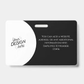 Badge Employé personnalisé, Photo, Nom, Titre, Logo, Cod (Arrière)
