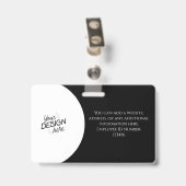 Badge Employé personnalisé, Photo, Nom, Titre, Logo, Cod (Arrière avec clip)