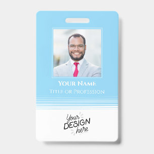 Badge Employé personnalisé, Photo, Nom, Titre, Logo, Cod