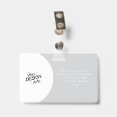 Badge Employé personnalisé, Photo, Nom, Titre, Logo, Cod (Arrière avec clip)