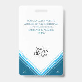 Badge Employé personnalisé, Photo, Nom, Titre, Logo, Cod (Arrière)