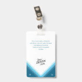 Badge Employé personnalisé, Photo, Nom, Titre, Logo, Cod (Arrière avec clip)