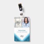 Badge Employé personnalisé, Photo, Nom, Titre, Logo, Cod (Avant avec clip)