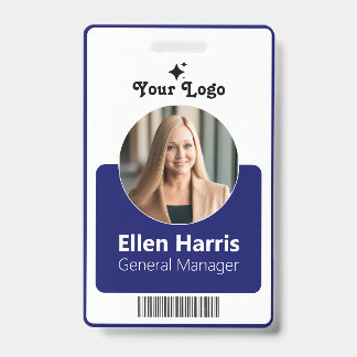Badge Employé personnalisé | Photo, Titre du travail, QR