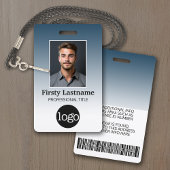 Badge Employé - Photo, code-barres, logo, dégradé de nom