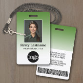 Badge Employé - Photo, code-barres, logo, dégradé de nom