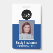 Badge employé - Photo, Code QR, Logo, Nom Badge Bl (Avant)